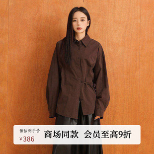 女AY54CS208 廓形插肩设计感腰部系带衬衫 AIRIQI商场同款 25冬新款