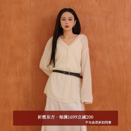 AIRIQI25秋新款宽松落肩罩衫