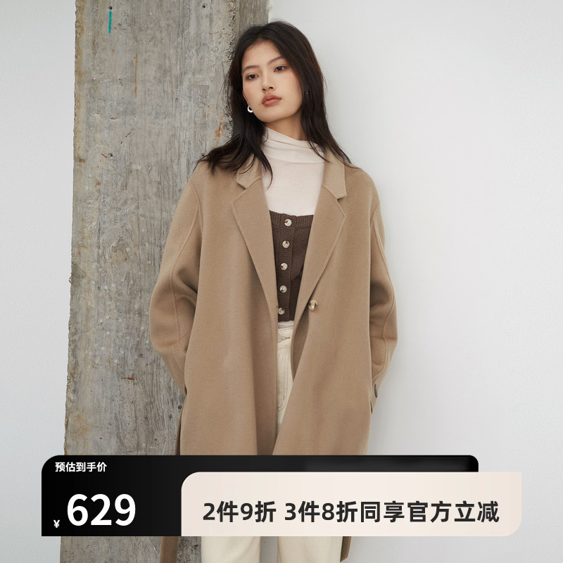 【黑标BAIZHUO】冬季新款羊毛混纺高级感双面羊毛呢大衣BZ3