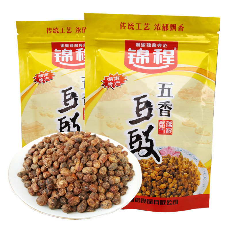 湖南特产五香豆豉干180克x4袋农家自制浏阳风味豆豉炒腊肉调味料