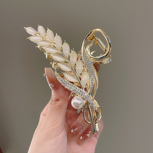 麦穗抓夹韩国优雅气质大号发夹女后脑勺夹子头饰夏季 网红鲨鱼夹
