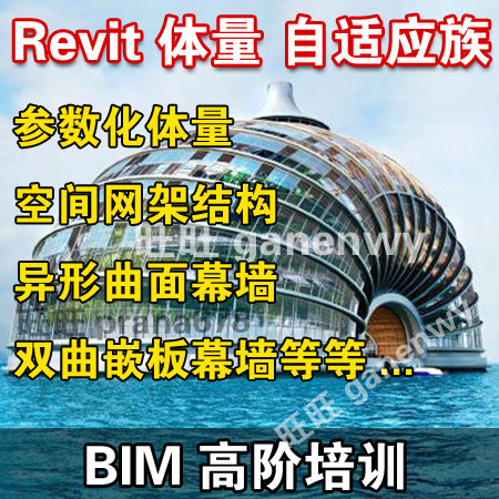 Revit体量参数化自适应族幕墙体量网架钢结构视频教程