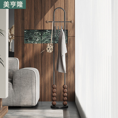 意式落地衣帽架卧室复古挂衣架家用不锈钢小型不占空间衣服架子