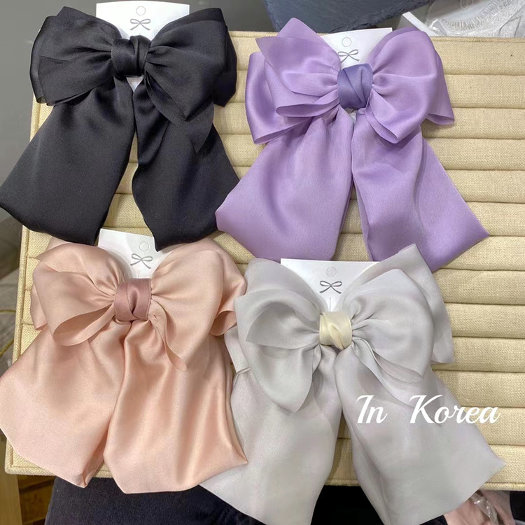 大蝴蝶结发饰发卡ins甜美后脑勺发夹子高级感顶夹在逃公主马尾夹