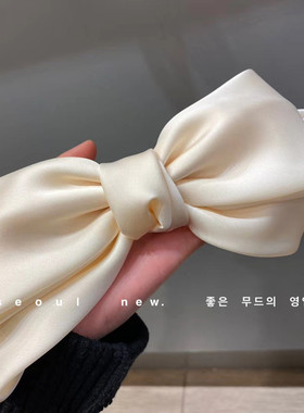 白色大蝴蝶结发夹顶夹韩国经典仙女发卡灵动感少女夹子头饰品头发