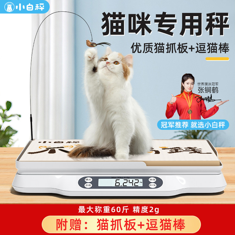 小白秤宠物专用体重秤猫抓板多功能猫咪秤宠物店称重器精准电子秤