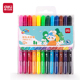 得力水彩笔软头学生用可水洗彩笔绘画套装 幼儿园画笔12色
