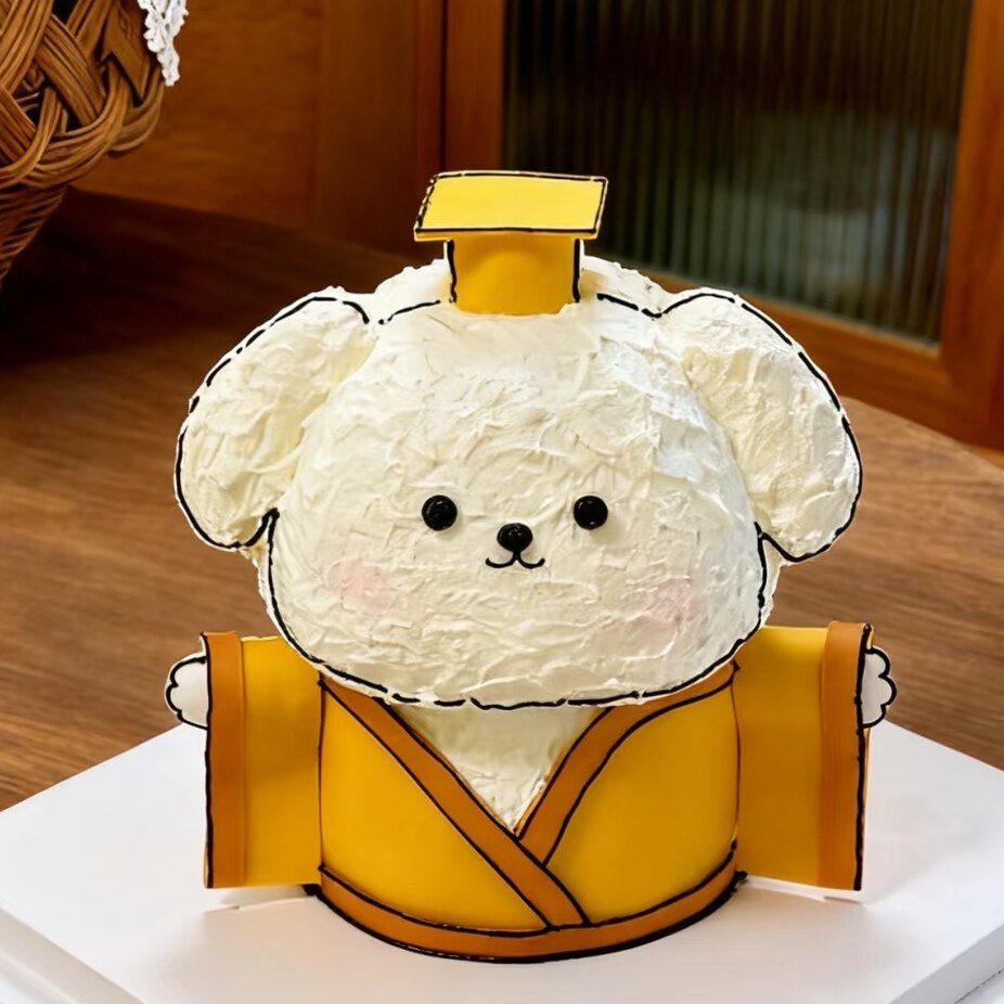 沙发线条狗皇帝小狗表情恶搞生日蛋糕北京同城配送