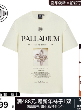 PALLADIUM帕拉丁上衣简约鸢尾花图案男款短袖T恤109650