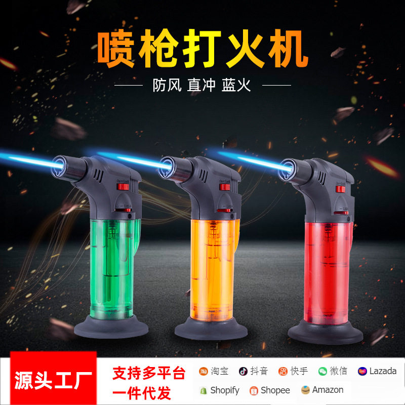 防风直冲可充气创意个性雪茄耐高温焊枪喷枪打火机气体电子点火器