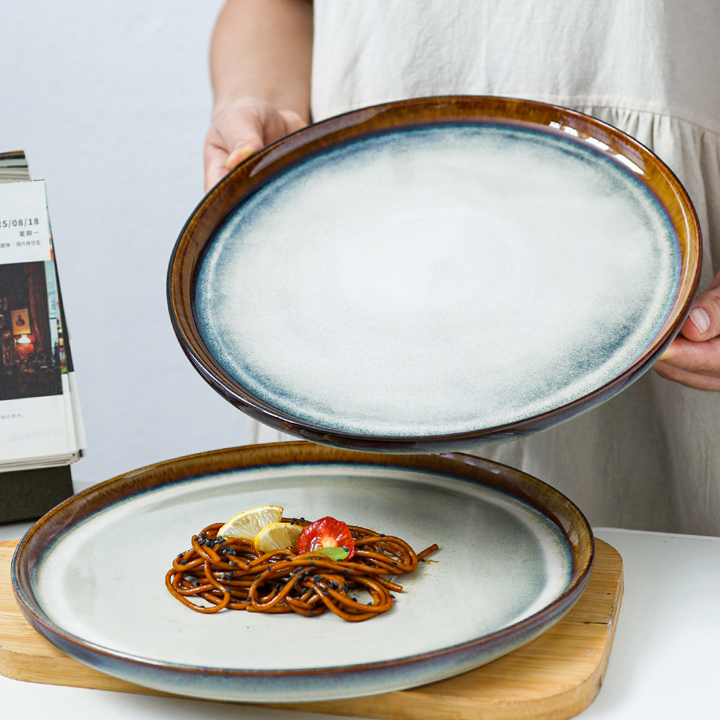 二郎〖复古百搭款〗新款特色平盘陶瓷牛排盘菜盘酒店西餐摆盘微瑕,餐饮具,盘,淘宝优惠券,粉丝福利购,淘宝优惠卷