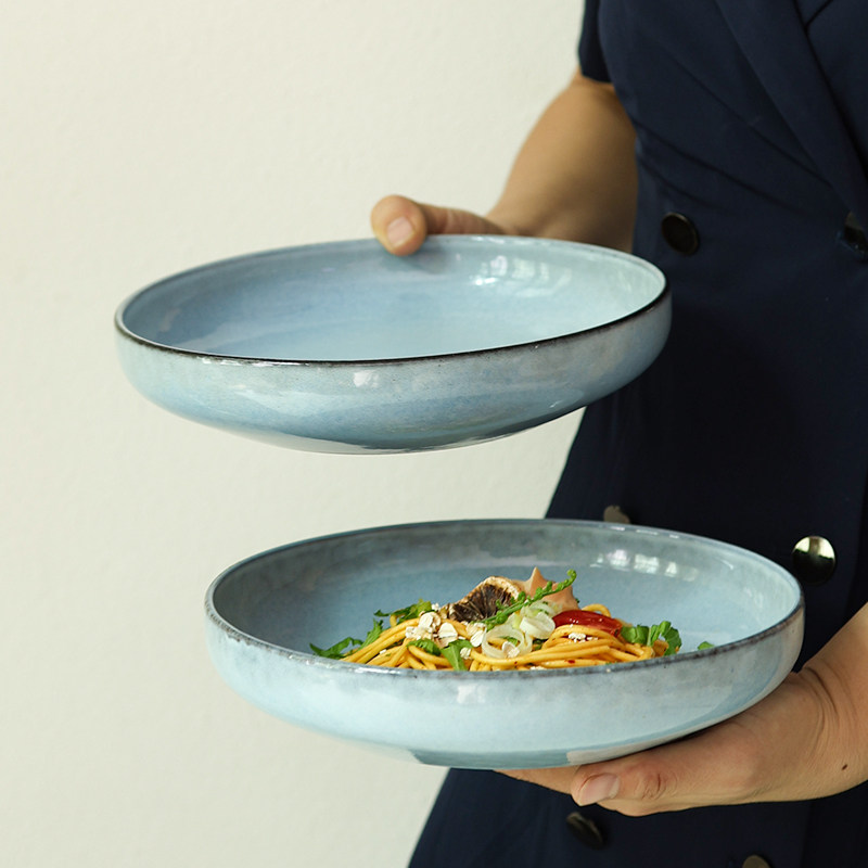 二郎【外贸深盘】9英寸敞口沙拉碗餐饮店陶瓷菜碗拌菜碗菜盘微瑕,餐饮具,盘,淘宝优惠券,粉丝福利购,淘宝优惠卷