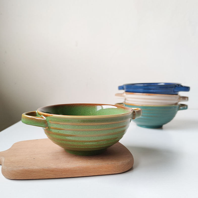 双耳碗~好端拿复古陶瓷创意窑变家用沙拉碗拌面碗防烫菜碗微瑕疵,餐饮具,碗,淘宝优惠券,粉丝福利购,淘宝优惠卷