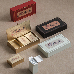 精致国风茶包装岩茶白茶通用三两包装空盒茶叶盒 通版包装UV定制