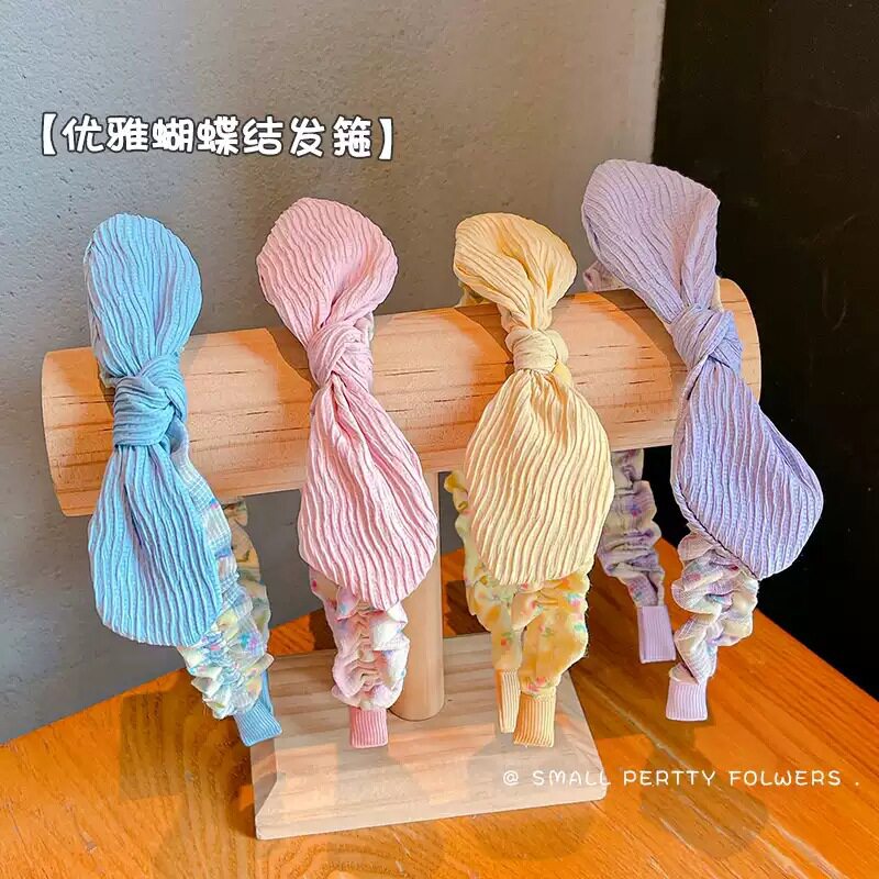 兔耳朵儿童发箍女童摆地摊可爱邹邹蝴蝶结宝宝发捆小女孩甜美头箍