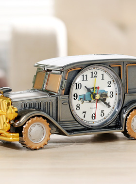 V1312-6款 CH555系列六款老爷车闹钟  复古怀旧数字指针塑料台钟