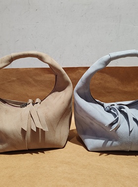 出口日本小众磨砂山羊皮皮真皮可爱手提小包