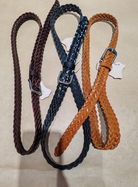 外贸出口纯手工编制头层牛皮真皮女款腰带