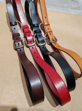 外贸头层牛皮纯真皮软皮厚实女腰带