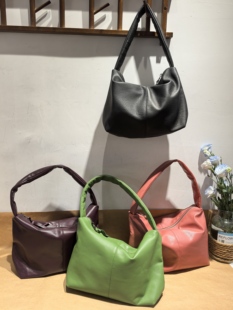 出口日本小羊皮软皮真皮轻薄单肩腋下包女包