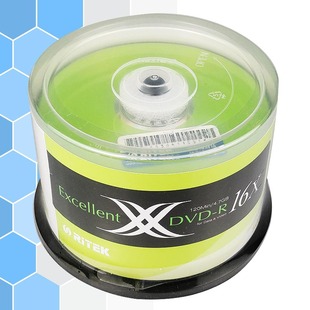 dvd 铼德ritek光盘x系列16速dvd空白光盘4.7g刻录盘dvd r50片装