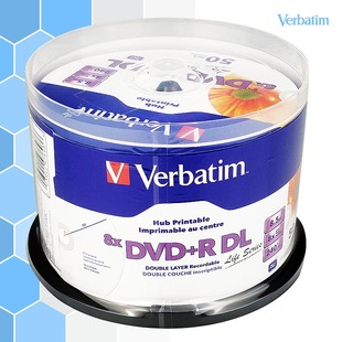 50片装 威宝verbatim国产可打印DVD 空白刻录光盘 8.5G