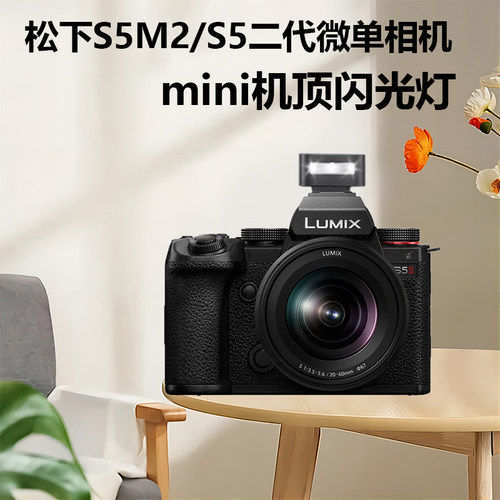 Zeniko闪光灯外拍灯适用松下S5M2相机闪光灯s5m2松下S5二代微单照相机机顶闪光灯新复古摄影外置热靴灯