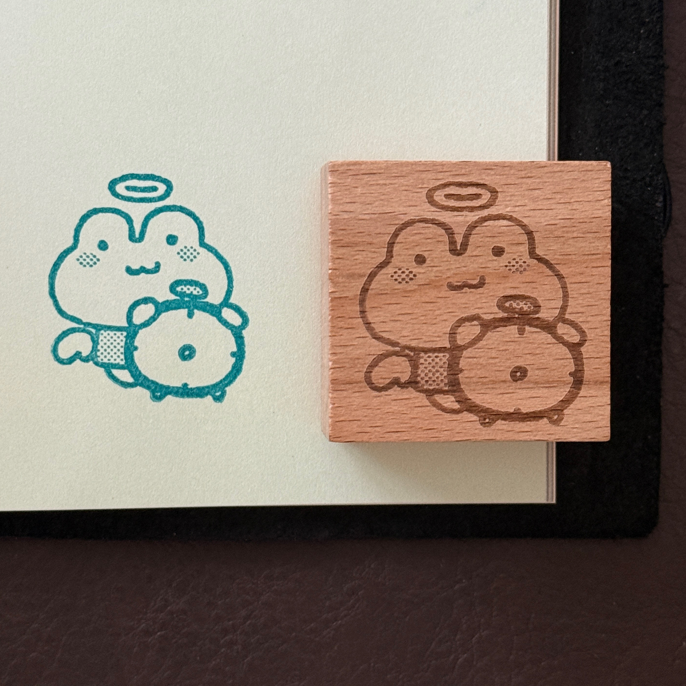 奇思妙想乌定制榉木ins高颜值可爱图案文艺简约趣味卡通木质印章