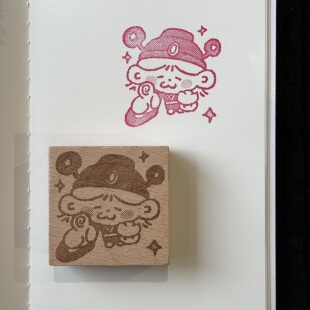 奇思妙想乌几何图案定制榉木ins高颜值文艺简约趣味卡通木质印章