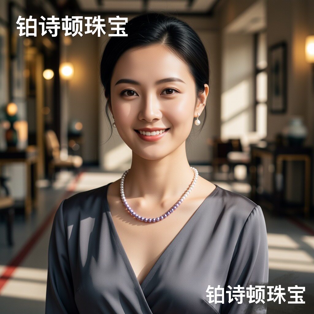 淡水珍珠强光渐变全珠项链