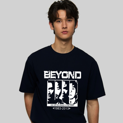beyond乐队黄家驹纪念T恤短袖圆领夏季男女纯棉上衣宽松半袖百搭t