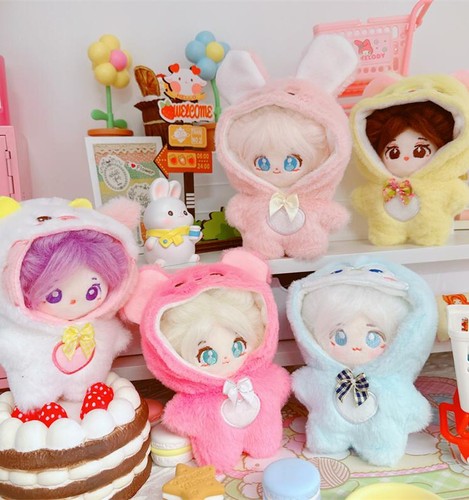 娃衣10cm棉花娃娃海星体正常体衣服兔熊企鹅羊绣花连体衣换装套装