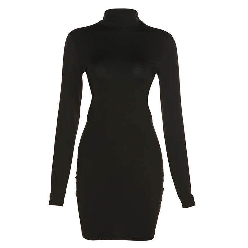 womens half turtle neck backless long sleeve slim sexy