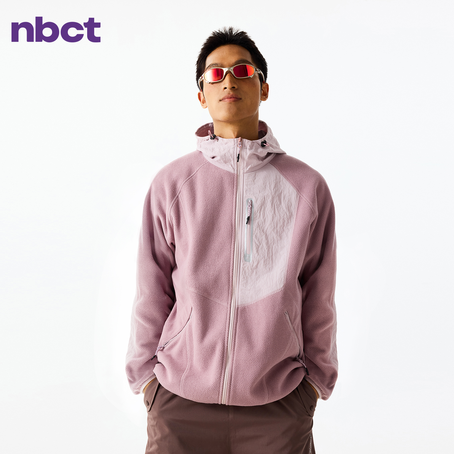 NBCT户外保暖抓绒口袋运动外套男女秋季新款宽松微弹跑步长袖上衣