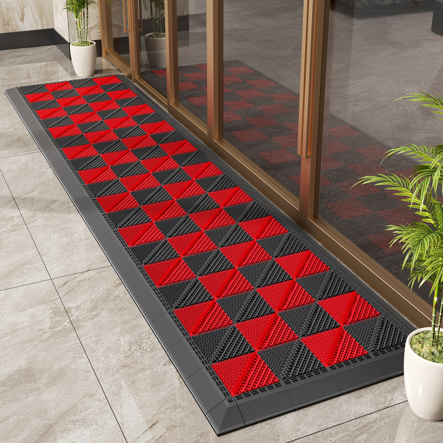 商用户外三合一入户门镂空疏水地垫店铺超市酒店门口地毯防滑脚垫