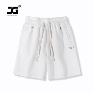 华夫格面料运动宽松阔脚裤 真维斯盖尔大码 休闲短裤 夏季 品牌男女装