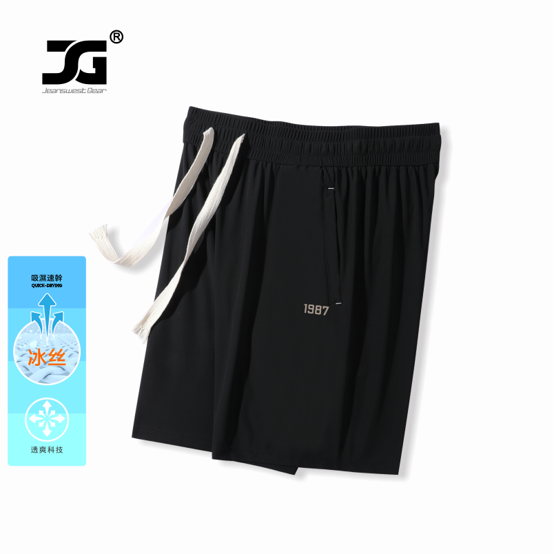 春夏宽松时尚潮流舒适冰丝短裤