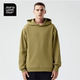 高街重磅帽衫 真维斯盖尔大码 品牌男女连帽军绿色卫衣潮牌春秋美式
