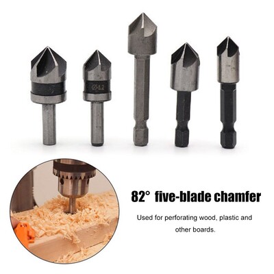5pcs HSS Countersink Drill Chamfer Drill Bits Set 82 Degree