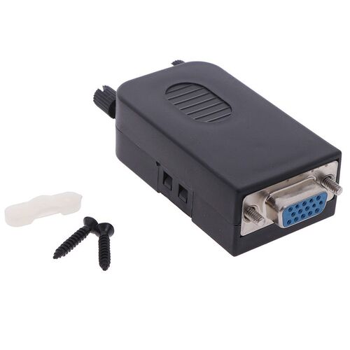 One Piece D-SUB DB15 VGA Female / Male 3 Rows 15 Pin Plug Br