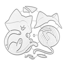 Wool Cat Metal Cutting Dies Stencil Scrapbooking DIY Album S