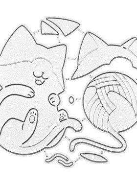 Wool Cat Metal Cutting Dies Stencil Scrapbooking DIY Album S