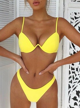 Drop Shipping Sexy Push Up Unpadded Brazilian Bikini Set Wom