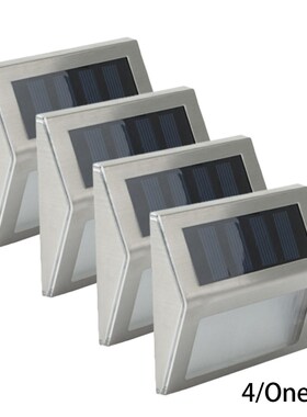 4pcs LED Outdoor Solar Lights Garden Stainless Steel Decorat