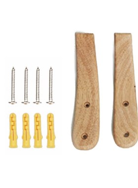 2Pcs Coat Rack Hooks Wall Mounted Beech Wood Hook Modern Woo