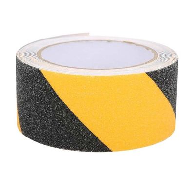 Warning adhesive tape, 50 mm x 5 m PVC Black Yellow Anti-sli