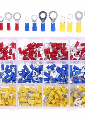 240 Pcs Insulated Terminal Ring Electrical Wire Crimp Connec