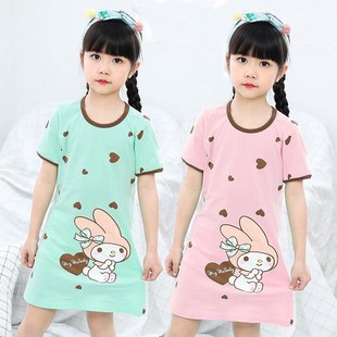 2021 Children Pajamas Summer Dresses Girls Baby Nightdress C