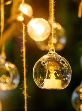 12Pcs Candle HoldersHanging Glass Globe Plant Terrariums Pla
