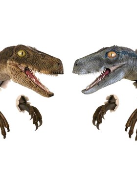 3D Dinosaur Simulation Ornaments Velociraptor Set Resin Wall